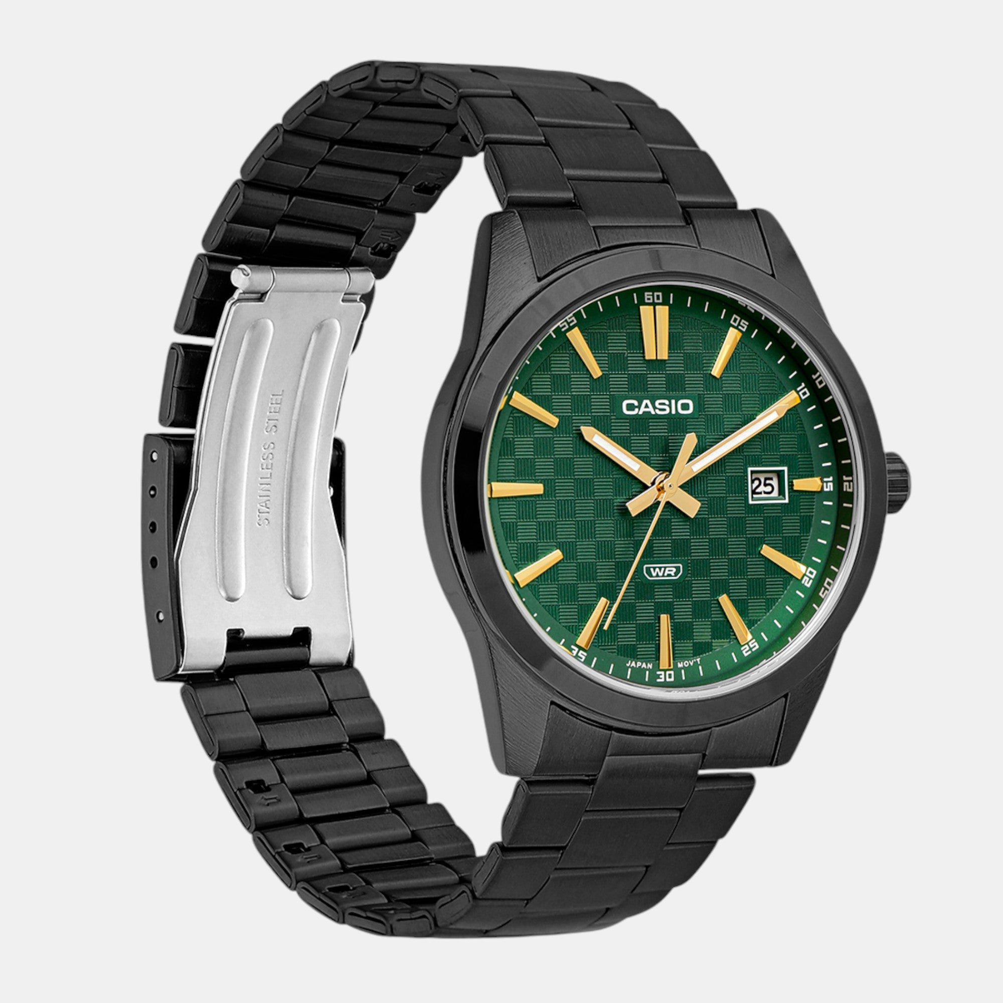 Enticer Men Quartz Green Dial Analog Stainless Steel Watch A2240