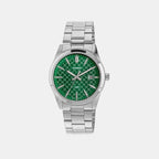 Enticer Men Quartz Green Dial Analog Stainless Steel Watch A2243