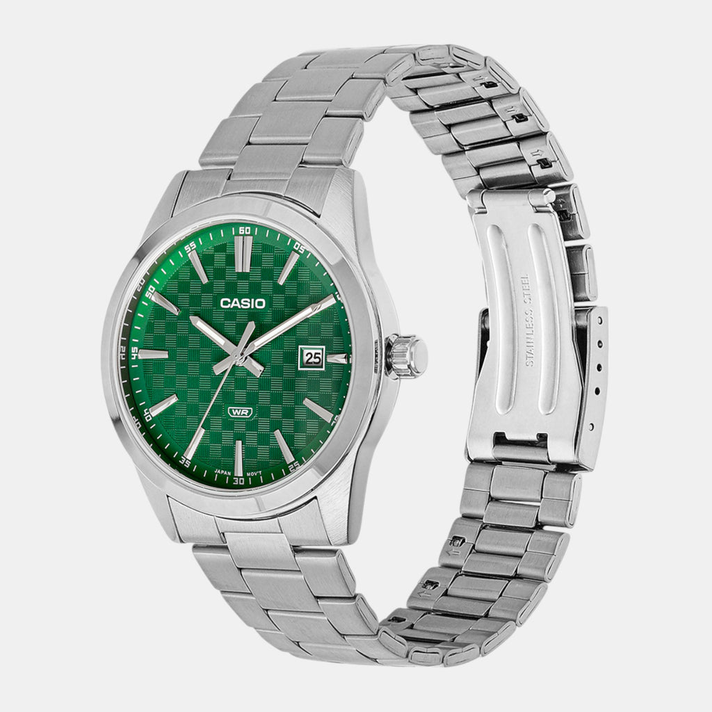 Enticer Men Quartz Green Dial Analog Stainless Steel Watch A2243