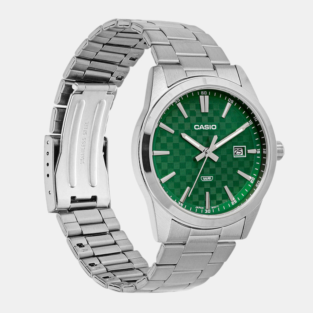 Enticer Men Quartz Green Dial Analog Stainless Steel Watch A2243