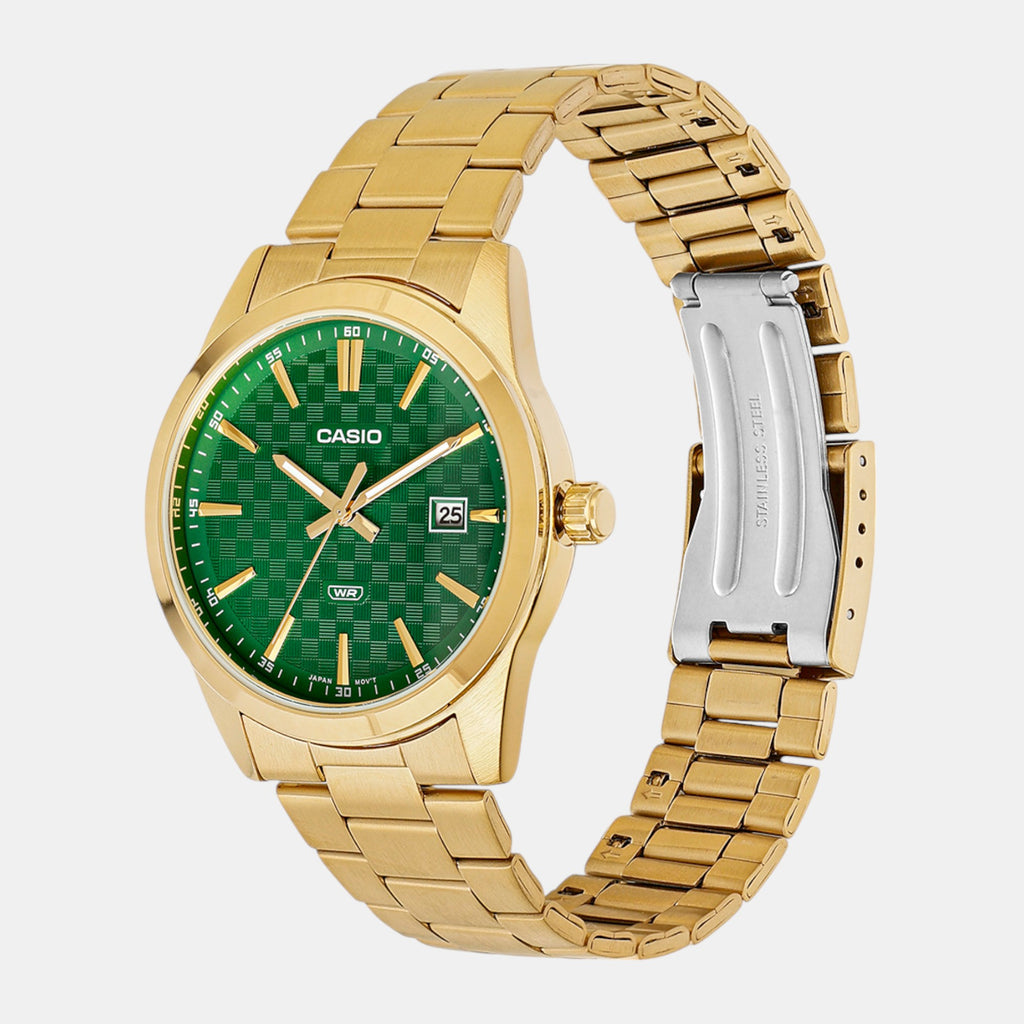 Enticer Men Quartz Green Dial Analog Stainless Steel Watch A2246