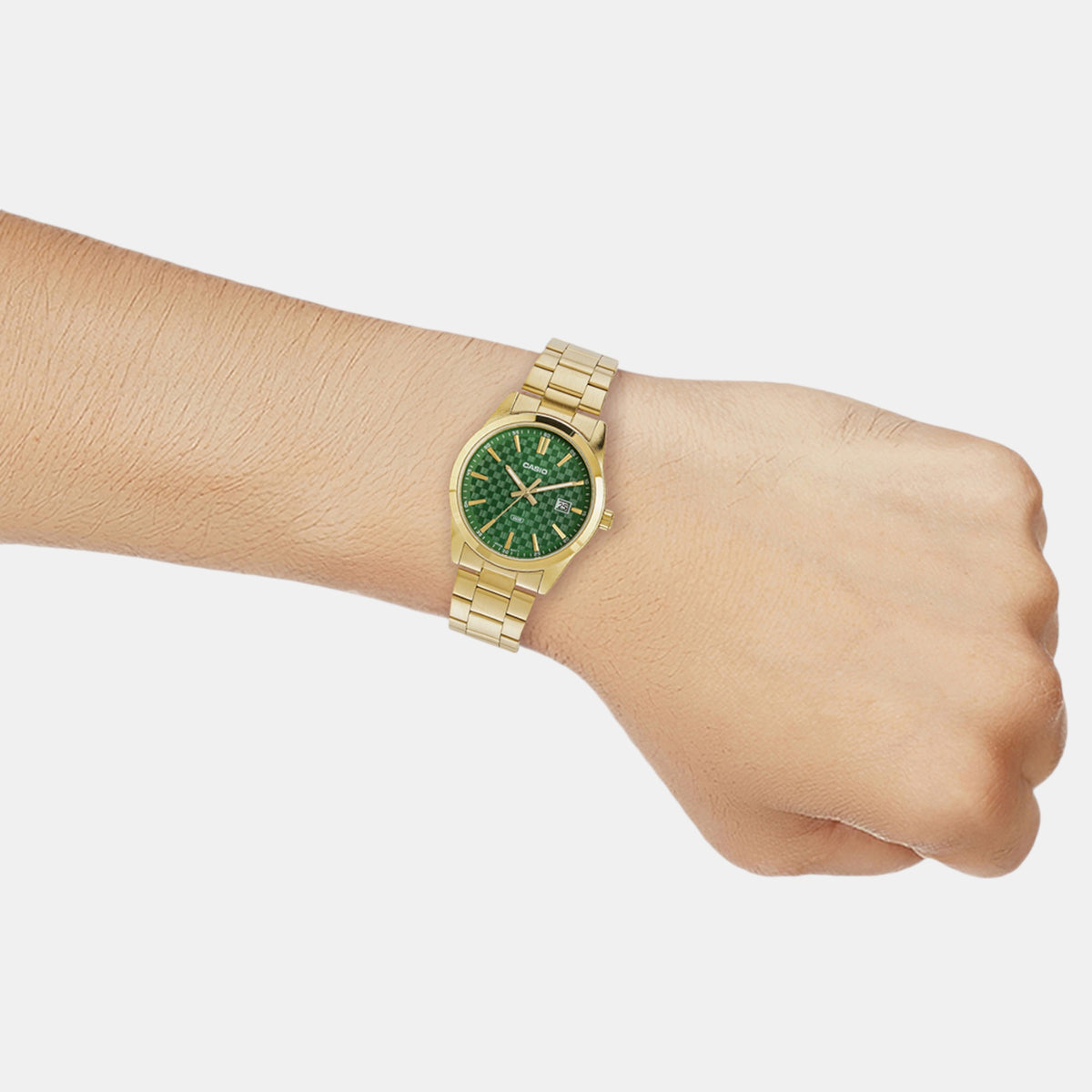 Enticer Men Quartz Green Dial Analog Stainless Steel Watch A2246