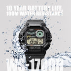 Youth Men Quartz Black Dial Digital Resin Watch A2247