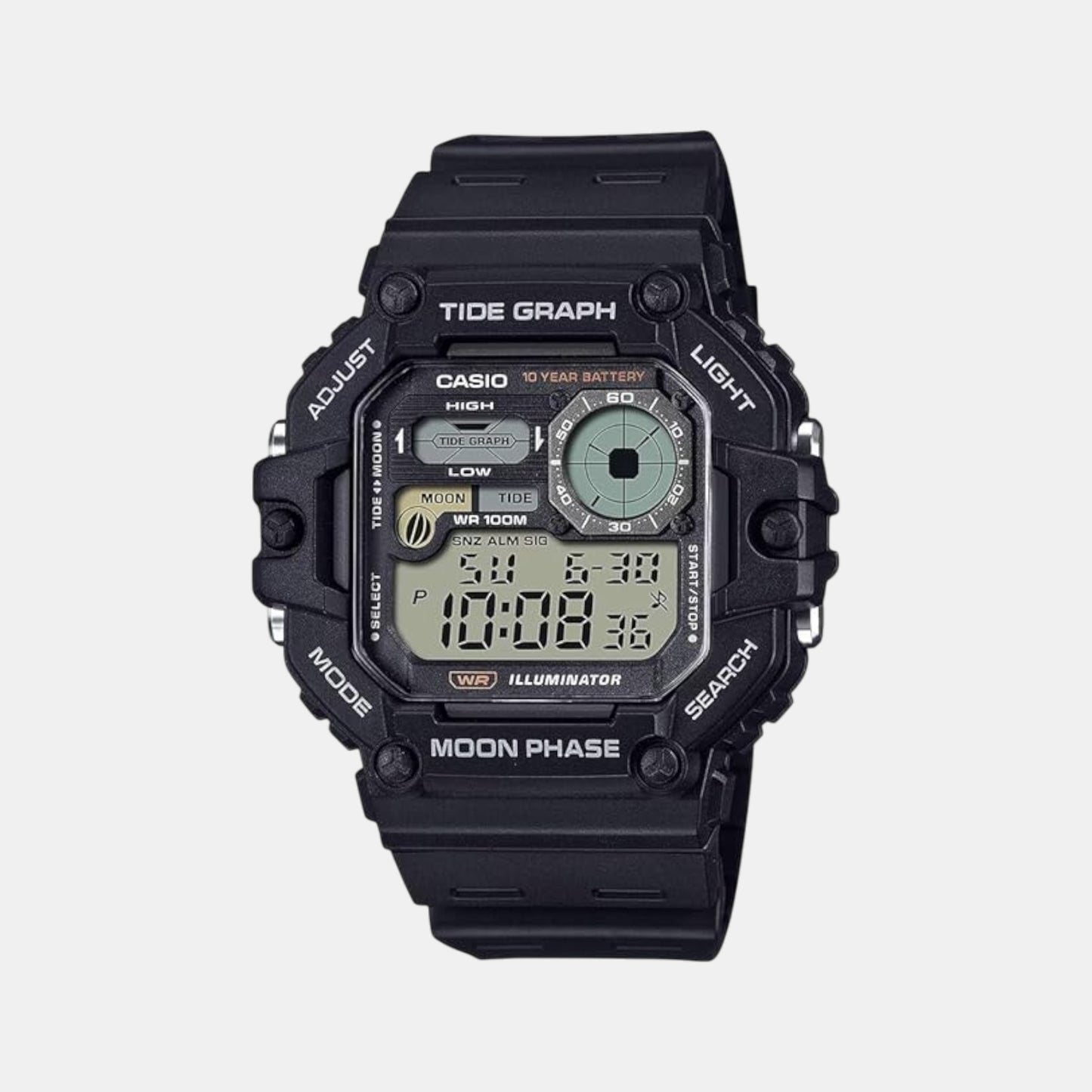 Youth Men Quartz Black Dial Digital Resin Watch A2247