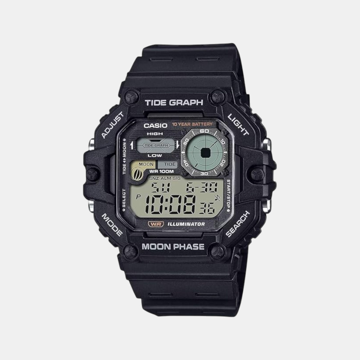 Youth Men Quartz Black Dial Digital Resin Watch A2247
