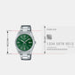 Enticer Men Quartz Green Dial Analog Stainless Steel Watch MTP-1302PD-3AVEF A2262