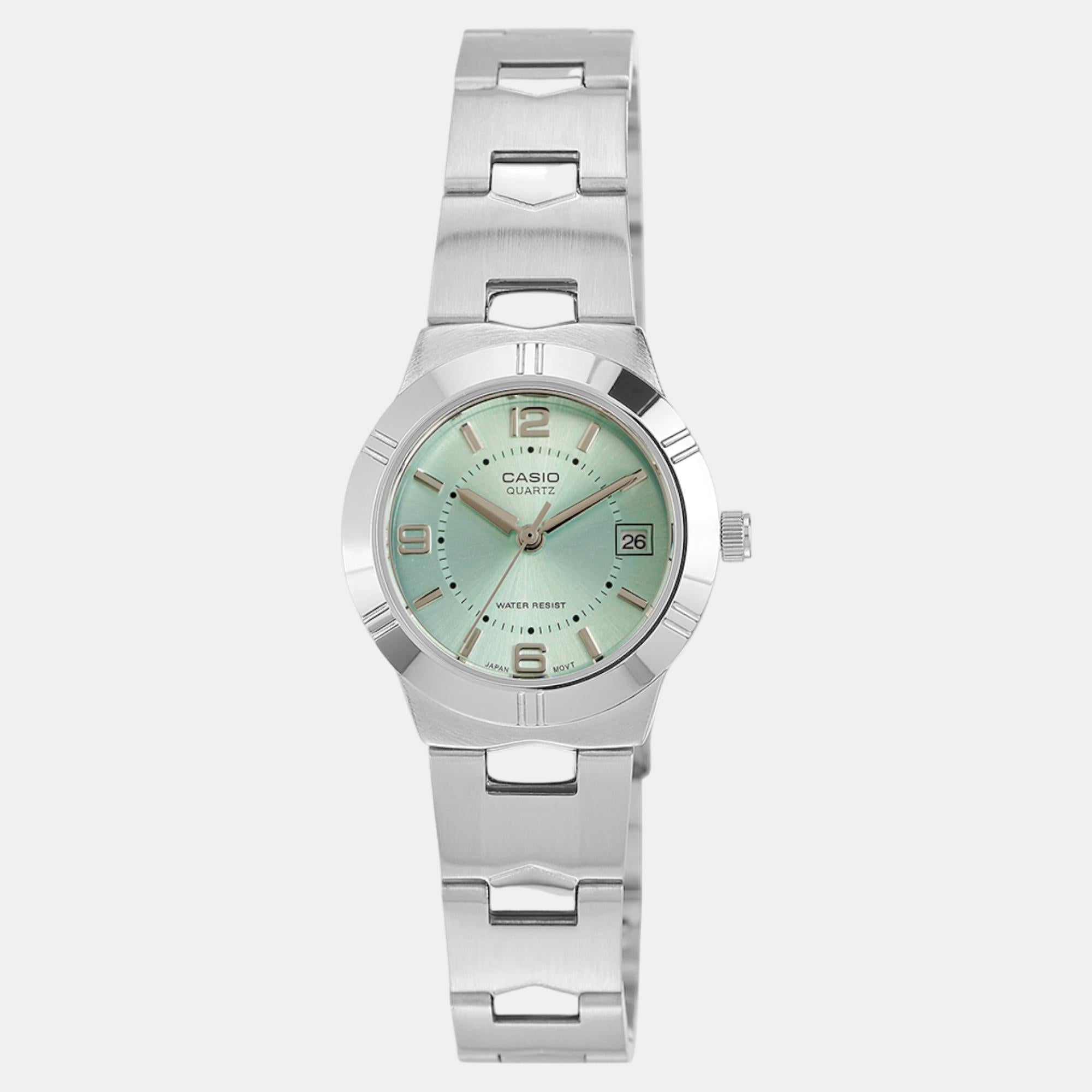 Enticer Women Quartz Green Dial Analog Stainless Steel Watch A2274