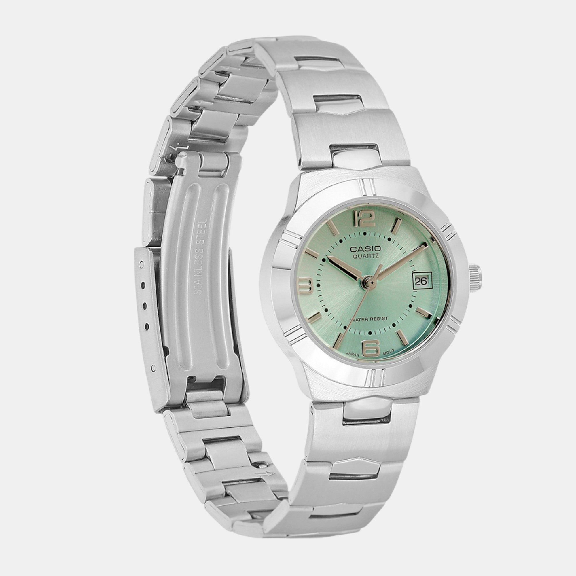 Enticer Women Quartz Green Dial Analog Stainless Steel Watch A2274