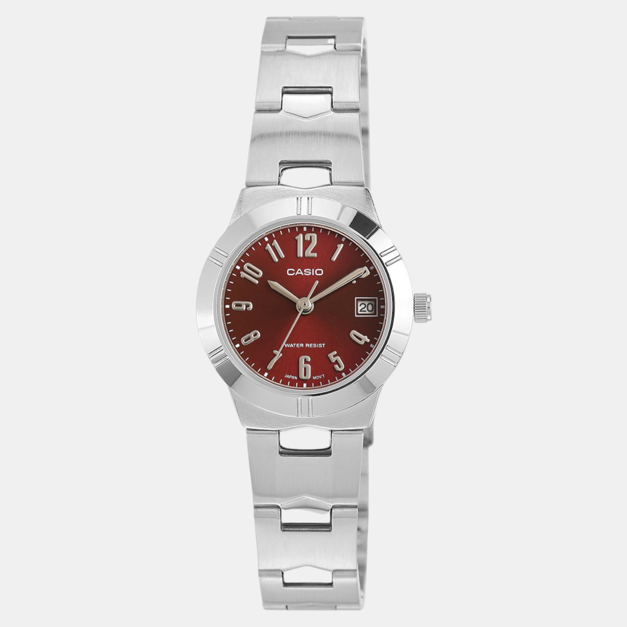 Enticer Women Quartz Red Dial Analog Stainless Steel Watch A2275