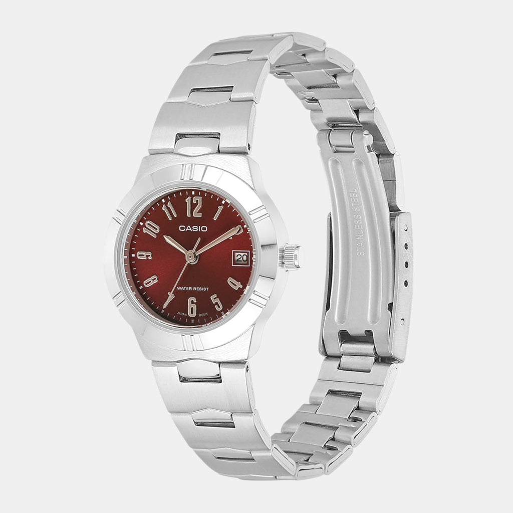 Enticer Women Quartz Red Dial Analog Stainless Steel Watch A2275