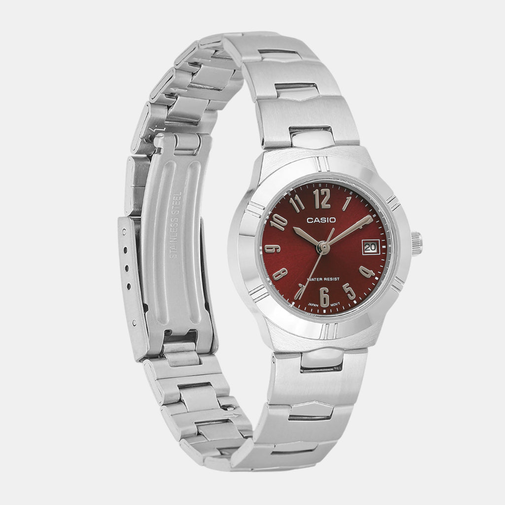 Enticer Women Quartz Red Dial Analog Stainless Steel Watch A2275