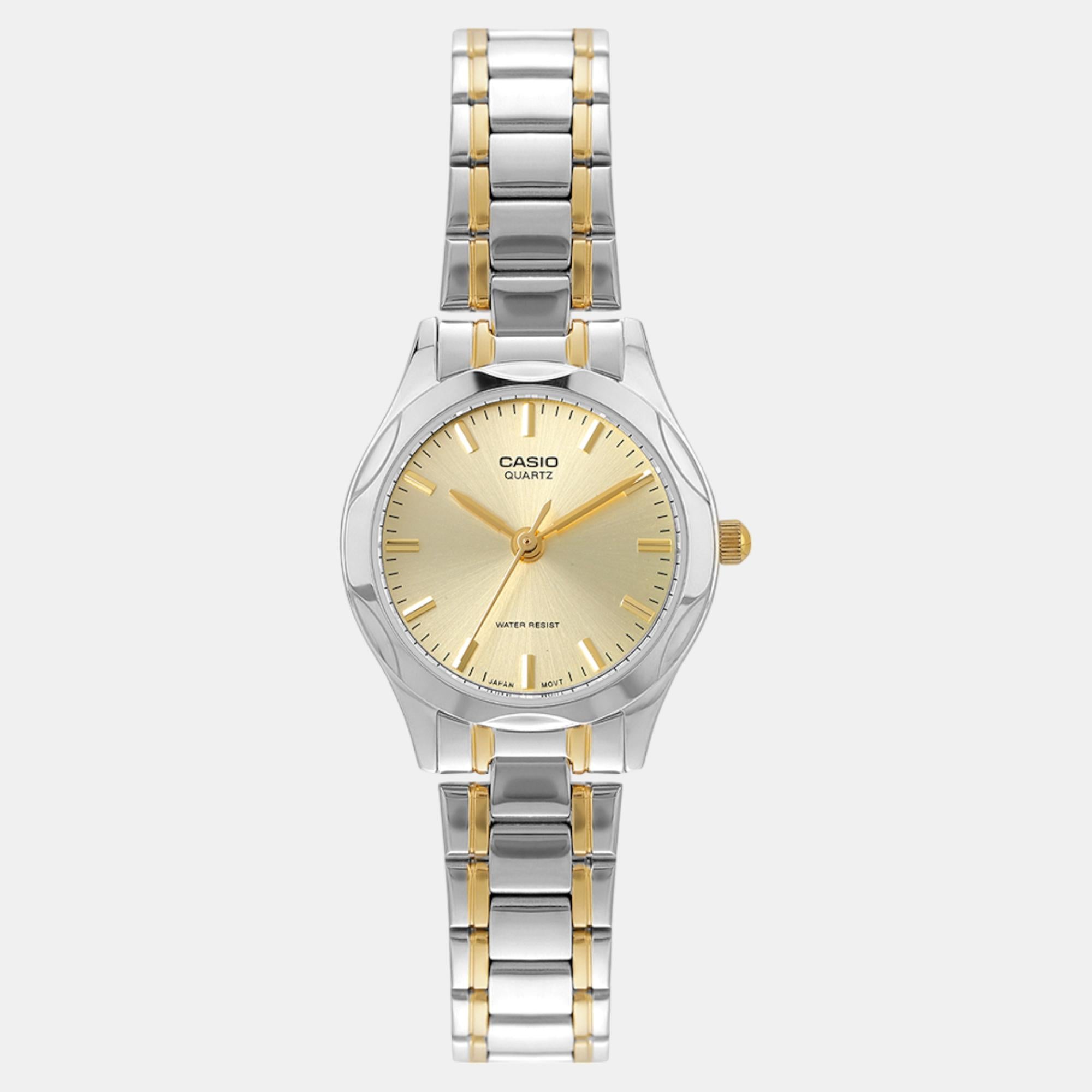Enticer Women Quartz Gold Dial Analog Stainless Steel Watch A2277