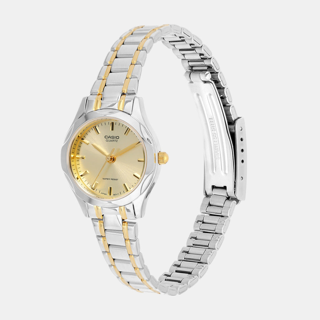 Enticer Women Quartz Gold Dial Analog Stainless Steel Watch A2277