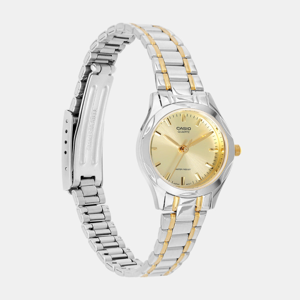 Enticer Women Quartz Gold Dial Analog Stainless Steel Watch A2277