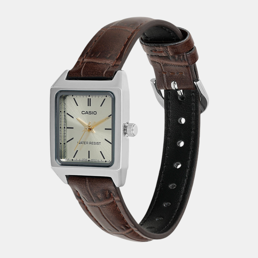 Enticer Women Quartz Gold Dial Analog Leather Watch A2292