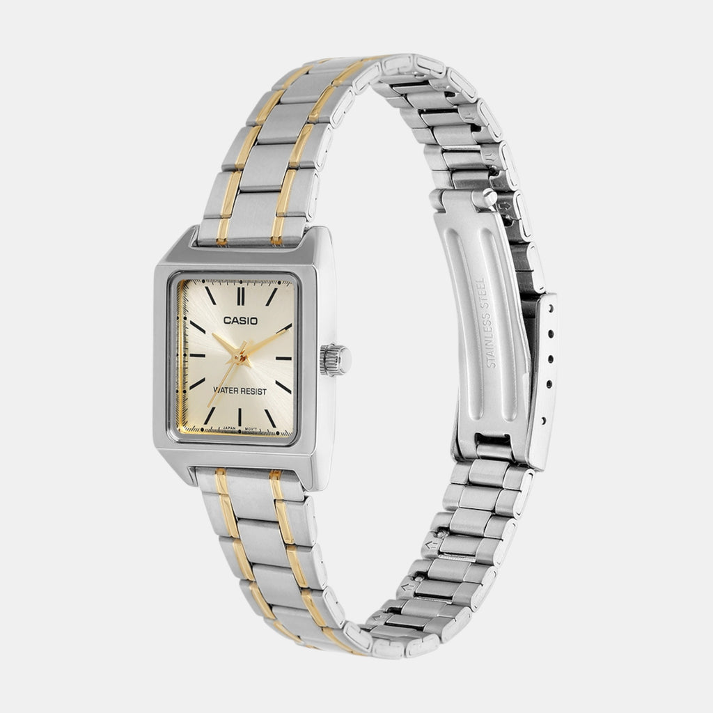 Enticer Women Quartz Gold Dial Analog Stainless Steel Watch A2294