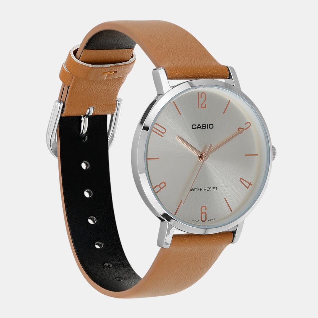 Enticer Women Quartz Silver Dial Analog Leather Watch A2295