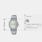 Youth Women Quartz Silver Dial Analog Stainless Steel Watch A2296