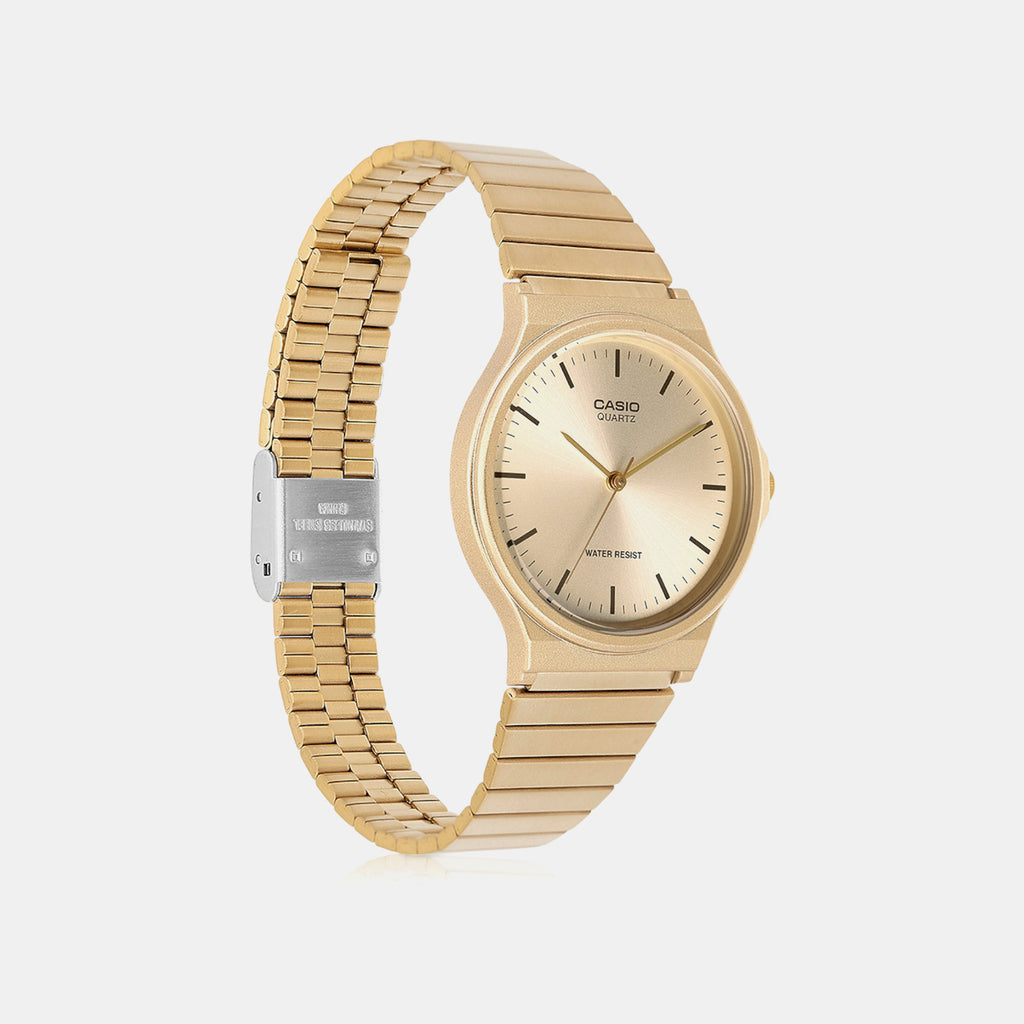 Youth Women Quartz Gold Dial Analog Stainless Steel Watch A2297