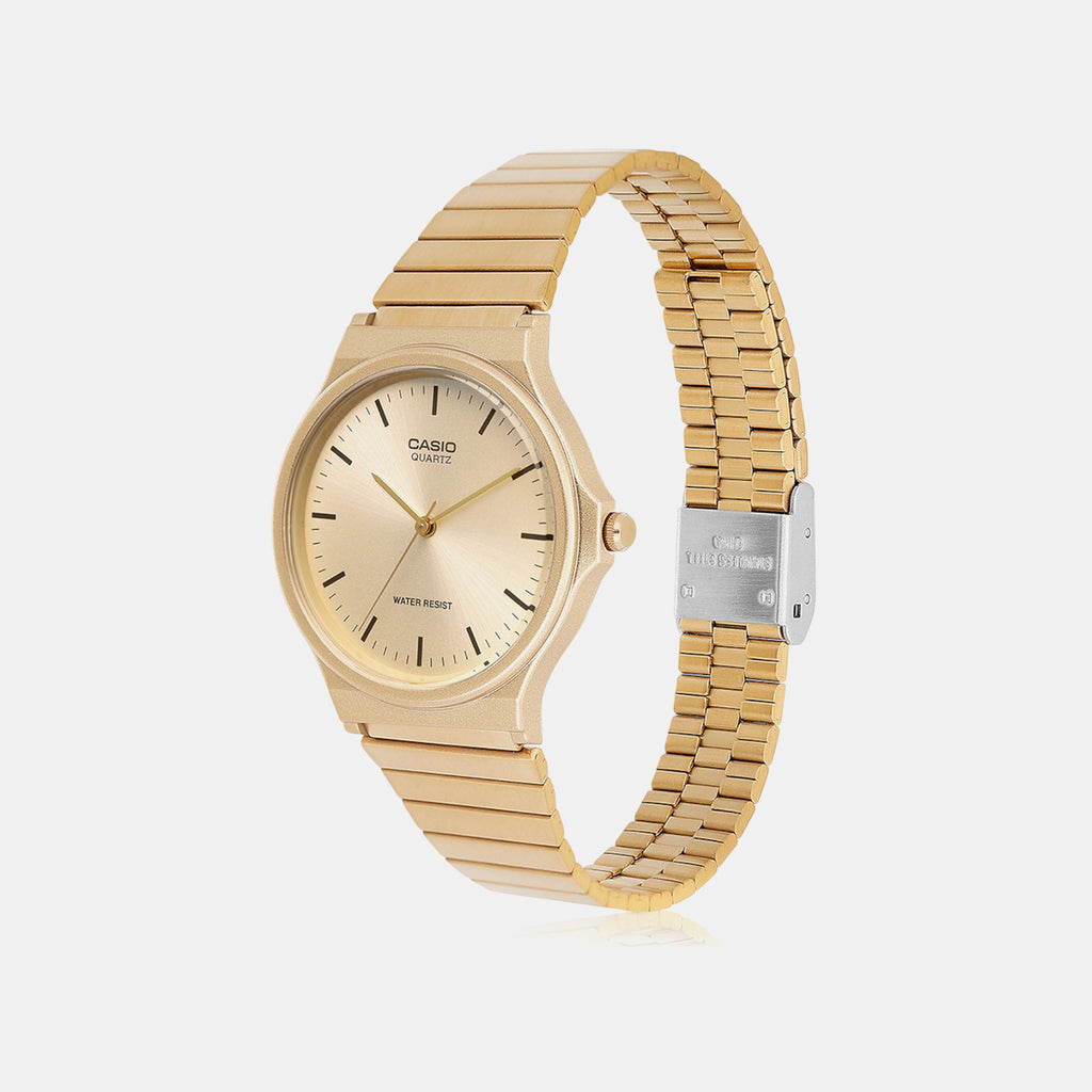 Youth Women Quartz Gold Dial Analog Stainless Steel Watch A2297