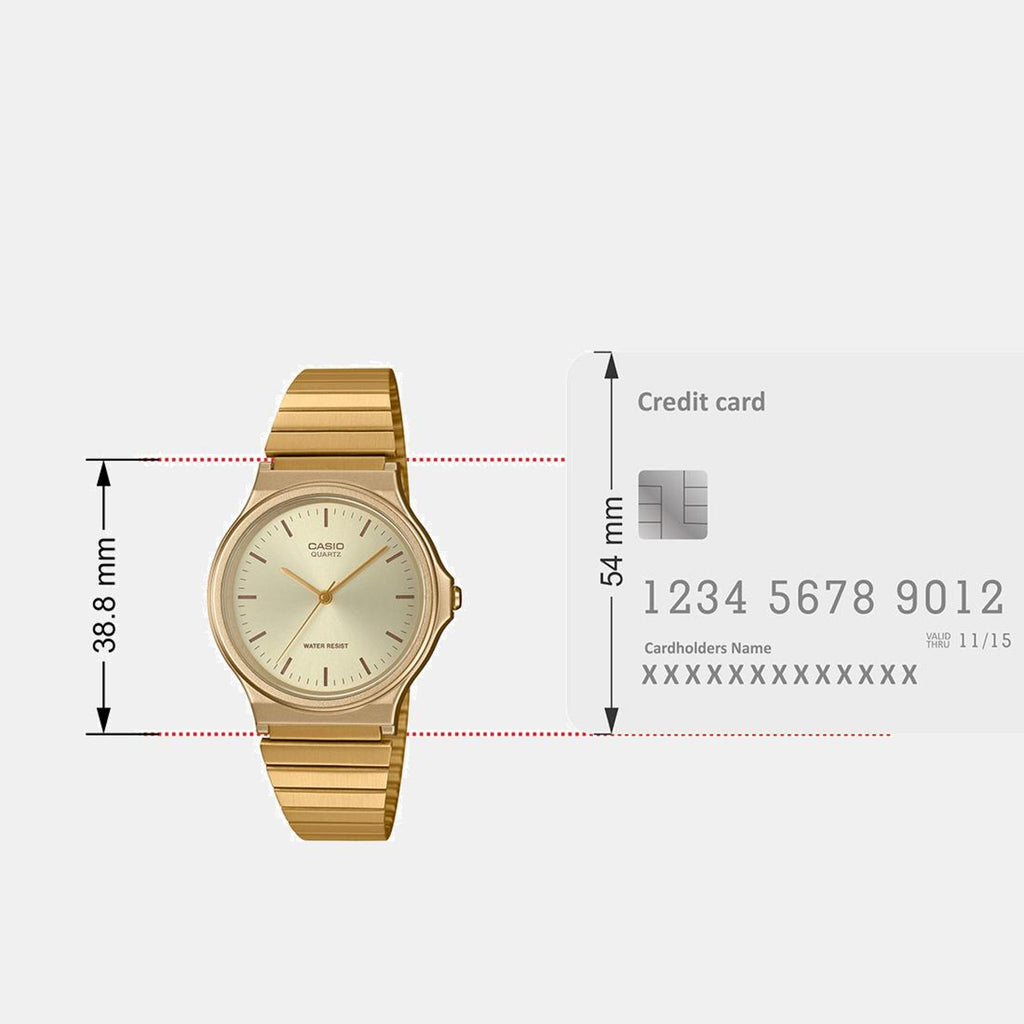 Youth Women Quartz Gold Dial Analog Stainless Steel Watch A2297