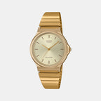 Youth Women Quartz Gold Dial Analog Stainless Steel Watch A2297