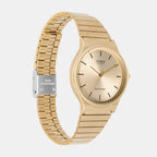 Youth Women Quartz Gold Dial Analog Stainless Steel Watch A2297