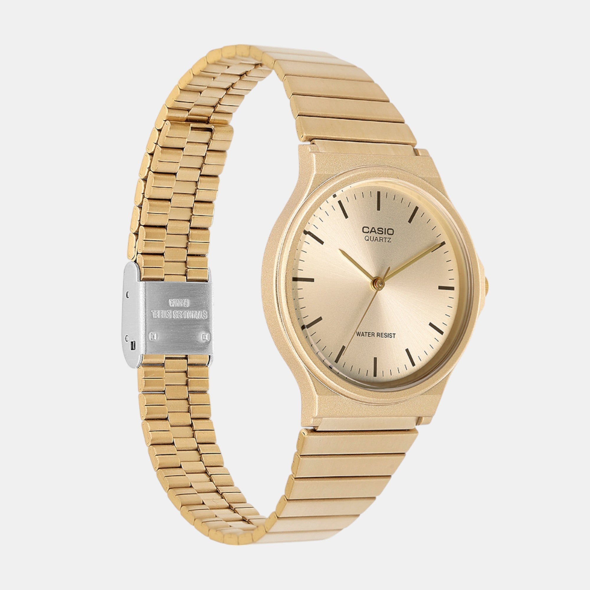 Youth Women Quartz Gold Dial Analog Stainless Steel Watch A2297