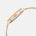 Youth Women Quartz Gold Dial Analog Stainless Steel Watch A2297