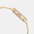 Youth Women Quartz Gold Dial Analog Stainless Steel Watch A2297