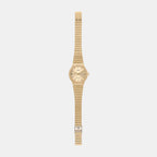 Youth Women Quartz Gold Dial Analog Stainless Steel Watch A2297