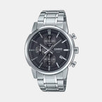 Enticer Men Quartz Black Dial Chronograph Stainless Steel Watch A2302