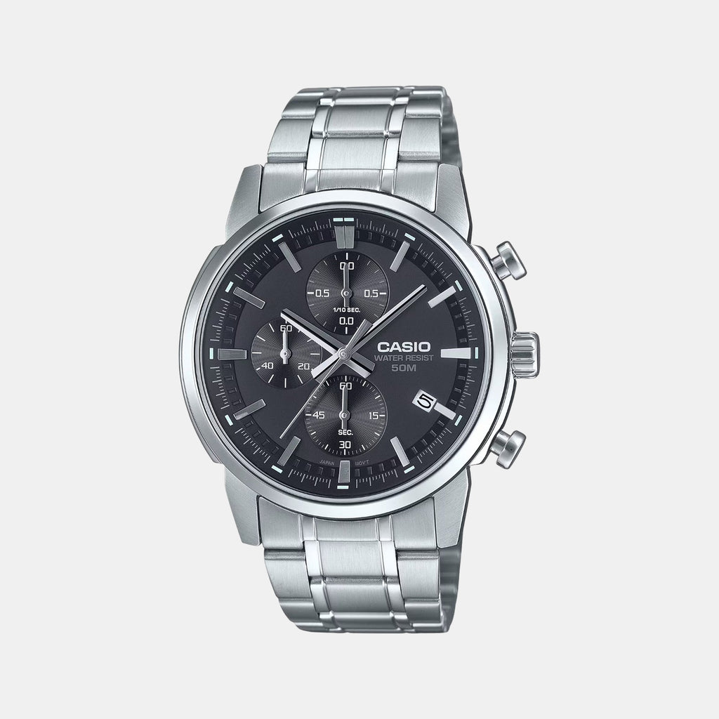 Enticer Men Quartz Black Dial Chronograph Stainless Steel Watch A2302