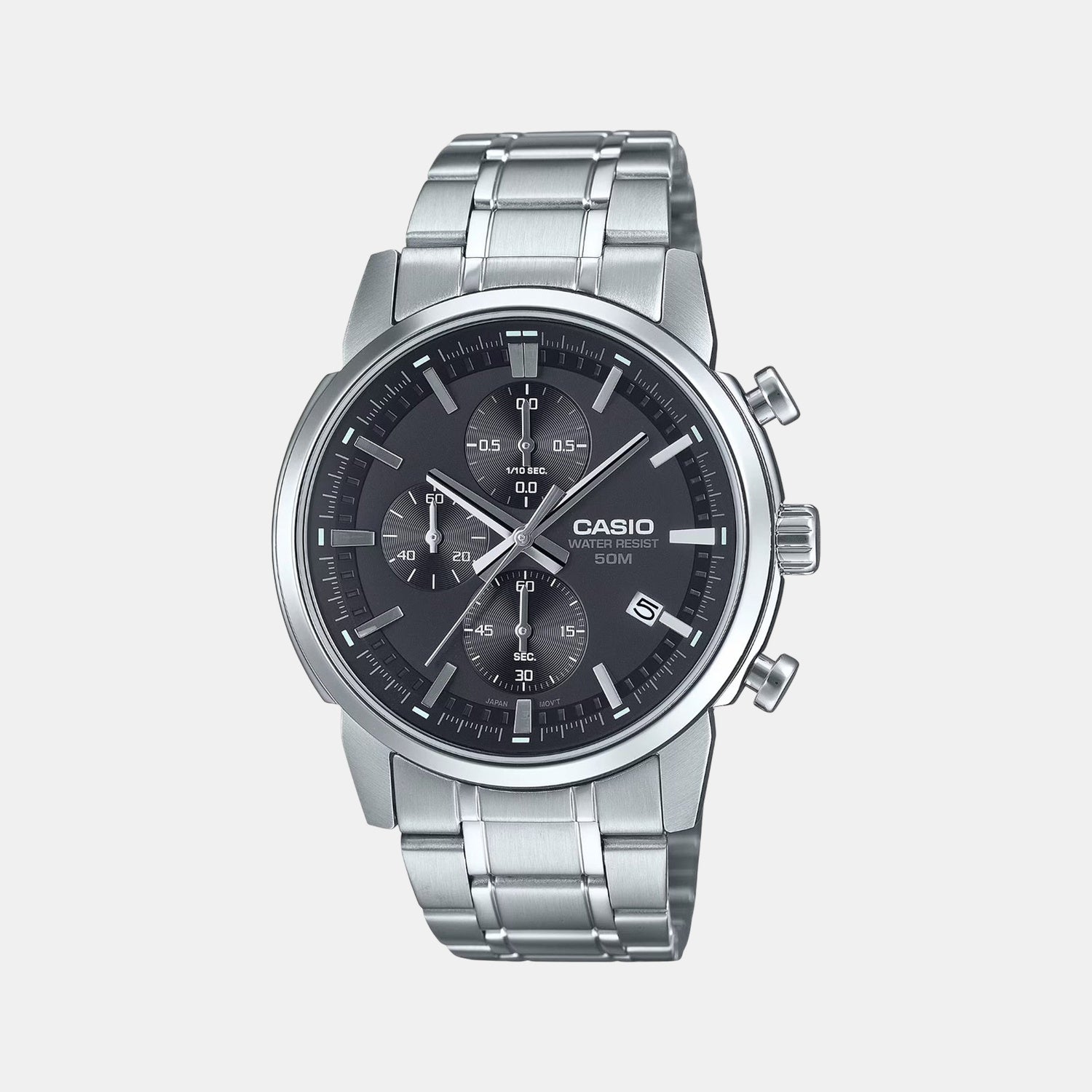 Enticer Men Quartz Black Dial Chronograph Stainless Steel Watch A2302