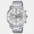 Enticer Men Quartz Silver Dial Chronograph Stainless Steel Watch A2305