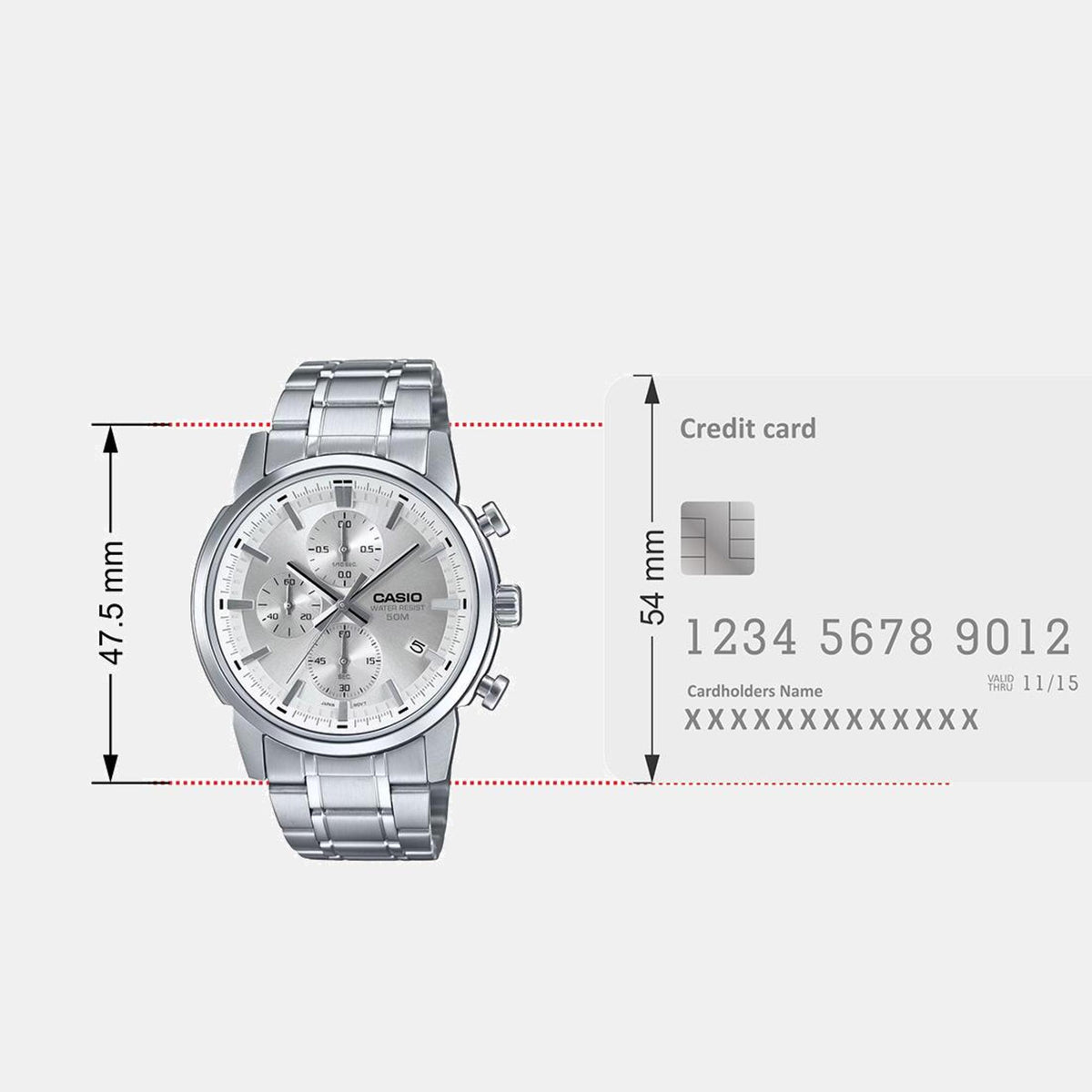 Enticer Men Quartz Silver Dial Chronograph Stainless Steel Watch A2305