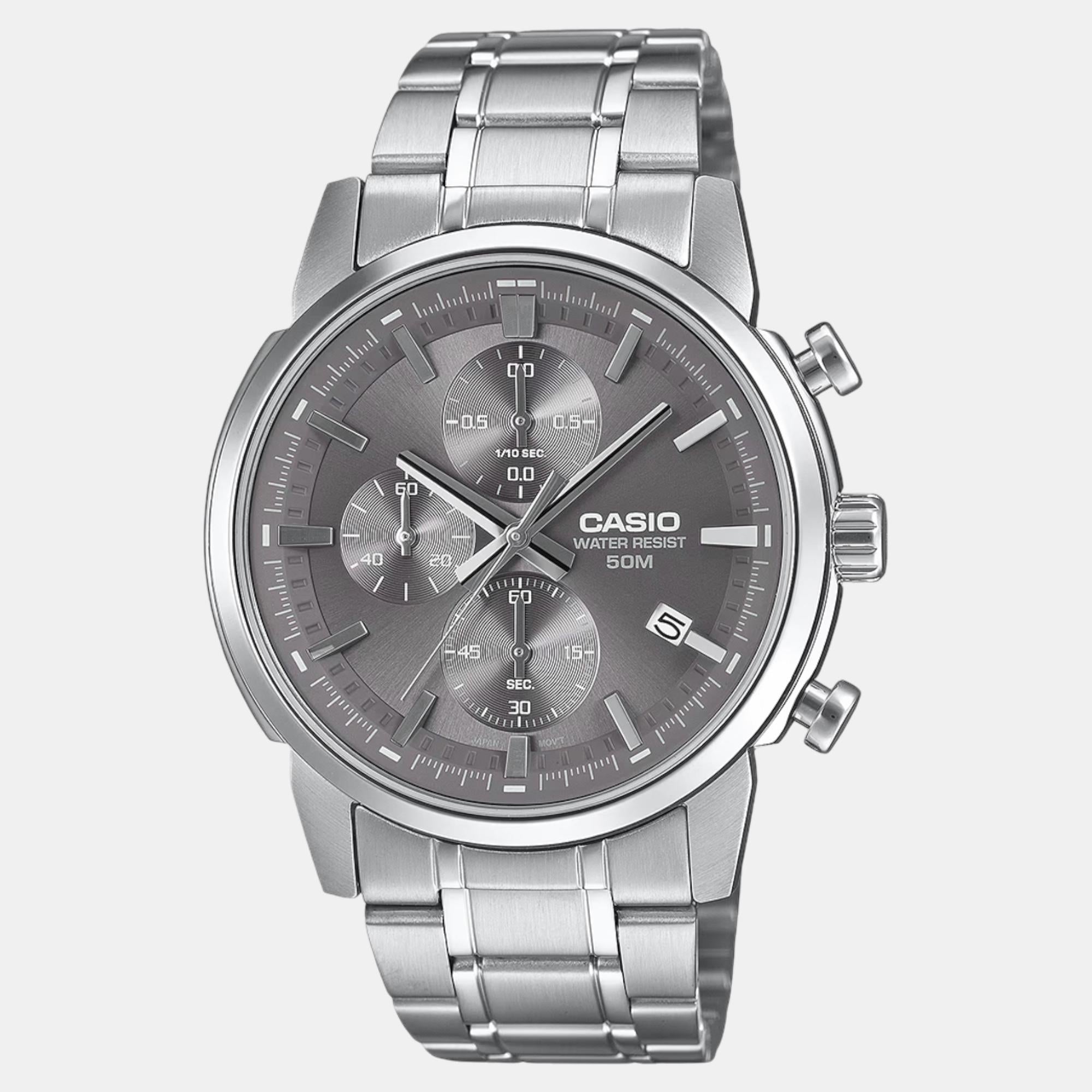 Enticer Men Quartz Brown Dial Chronograph Stainless Steel Watch A2306