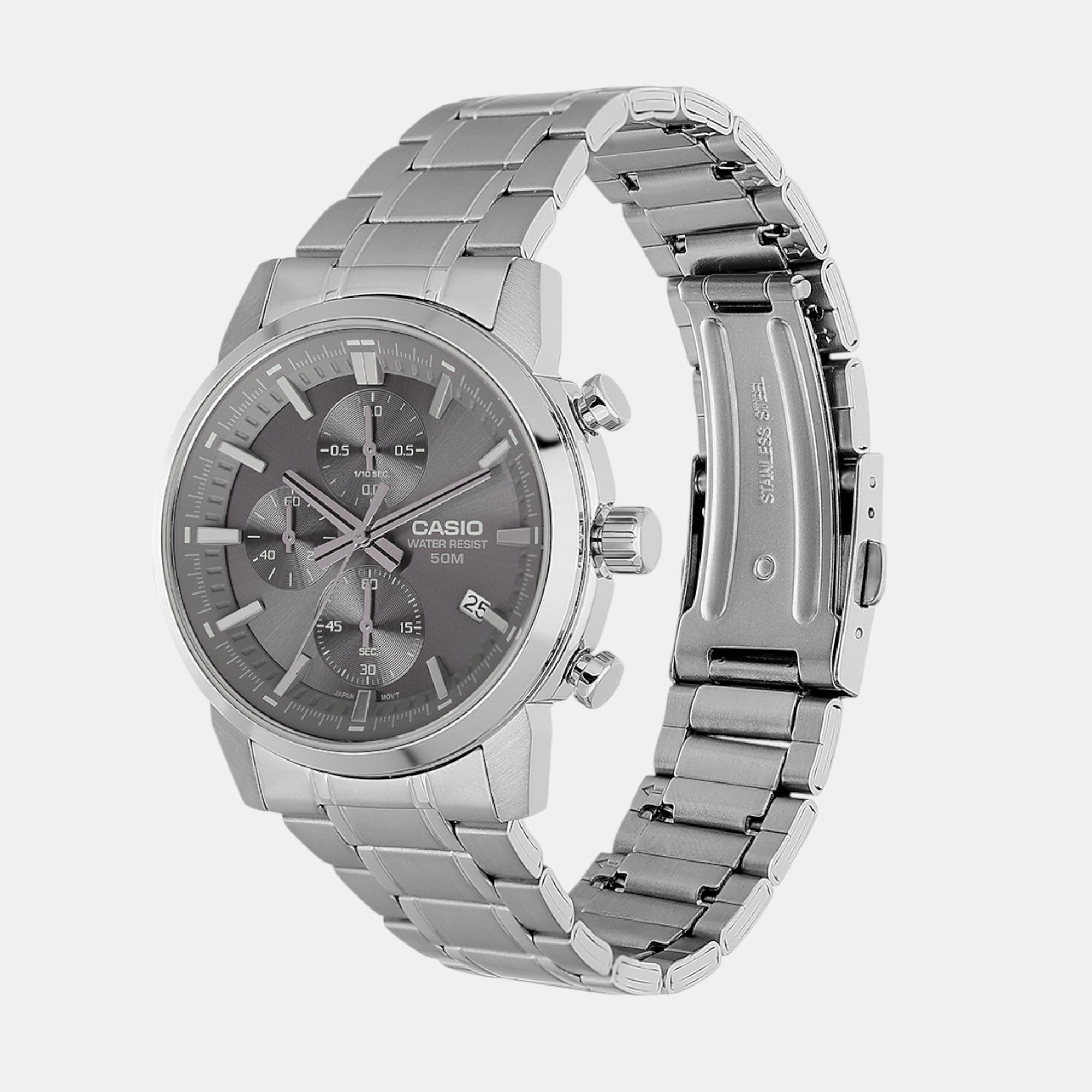 Enticer Men Quartz Brown Dial Chronograph Stainless Steel Watch A2306