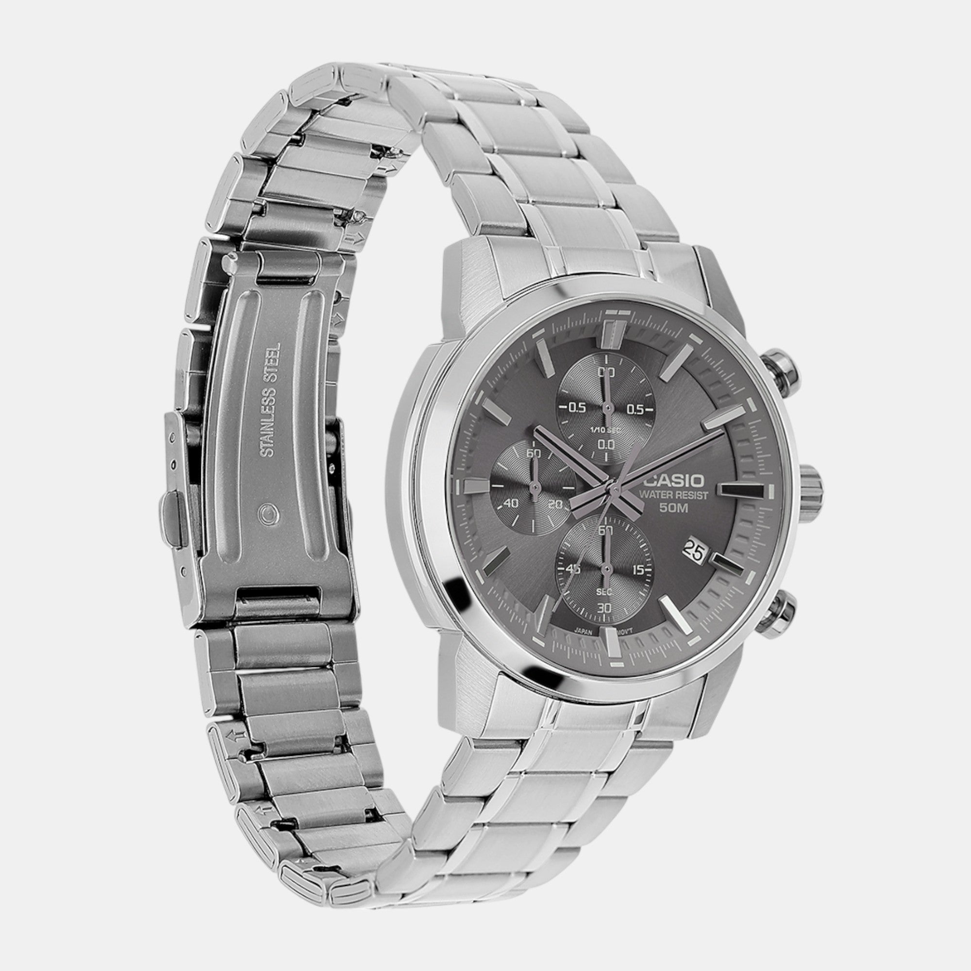 Enticer Men Quartz Brown Dial Chronograph Stainless Steel Watch A2306