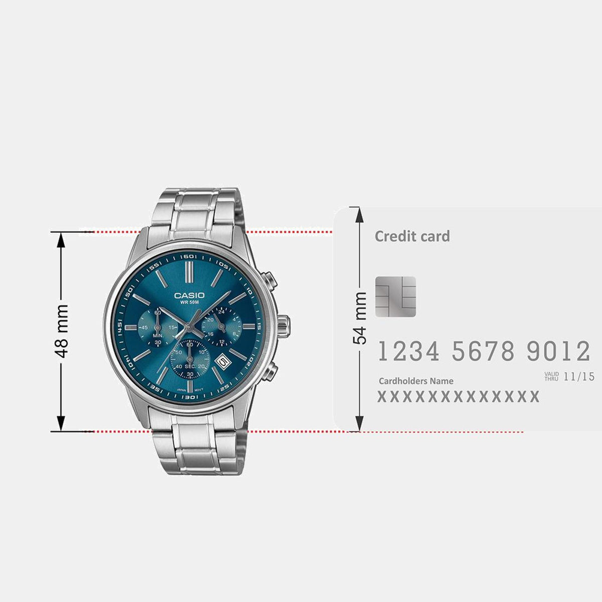 Enticer Men Quartz Blue Dial Chronograph Stainless Steel Watch A2308