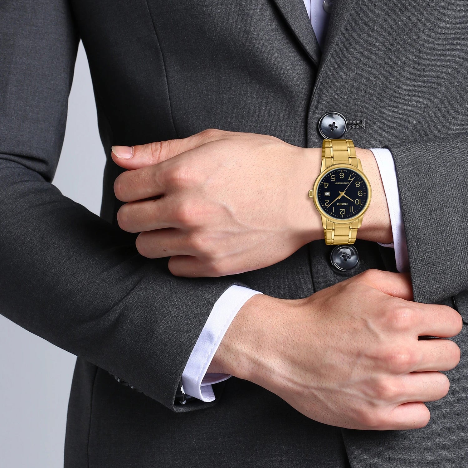 Enticer Men Quartz Black Dial Analog Stainless Steel Watch A2311