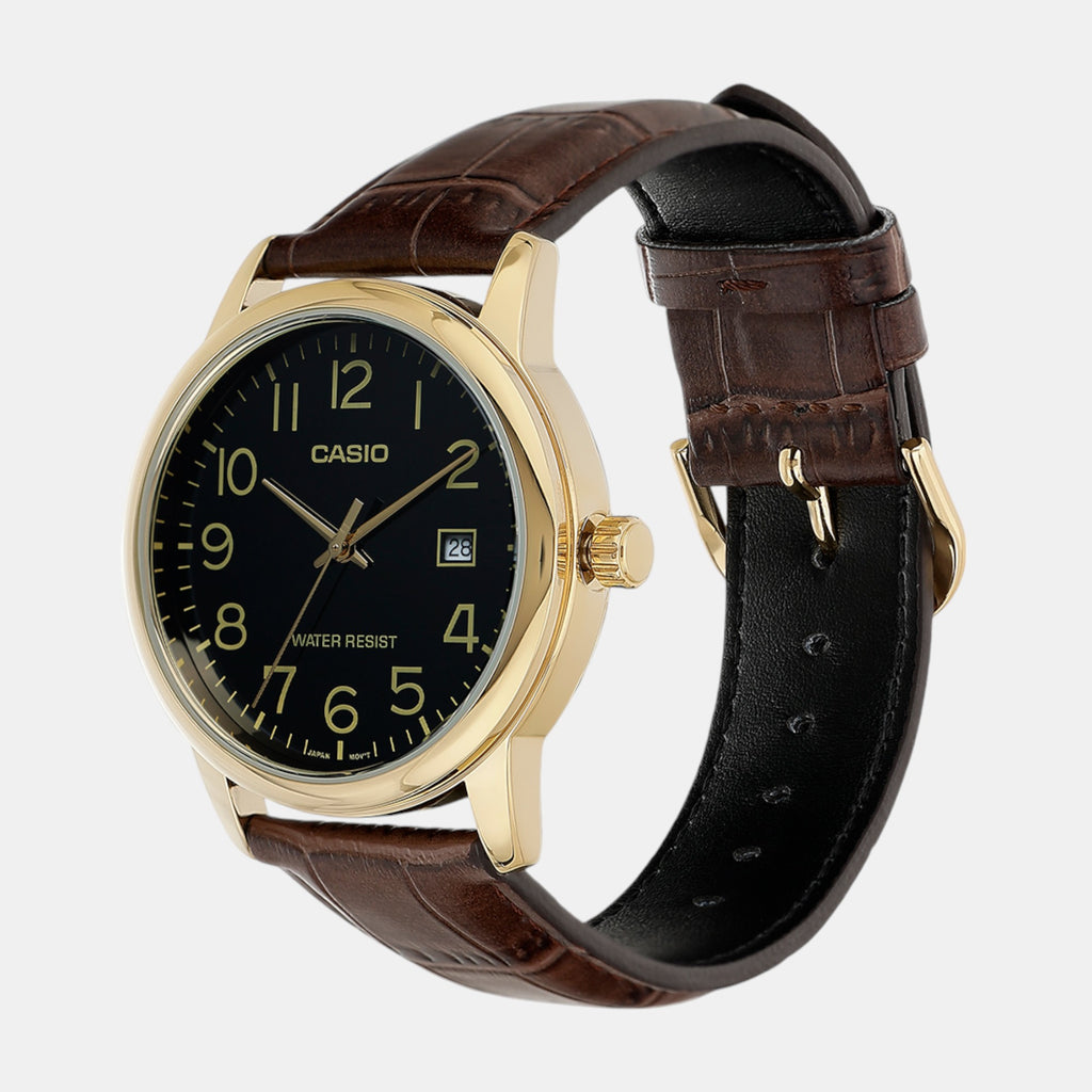 Enticer Men Quartz Black Dial Analog Leather Watch A2313