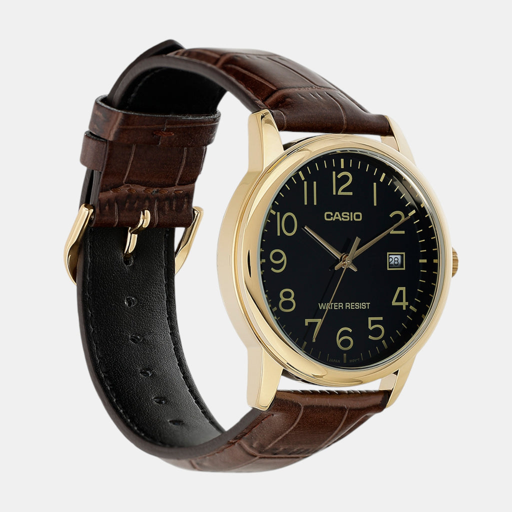 Enticer Men Quartz Black Dial Analog Leather Watch A2313