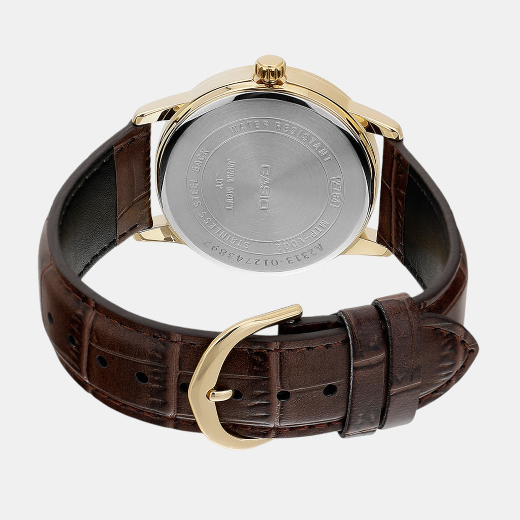 Enticer Men Quartz Black Dial Analog Leather Watch A2313