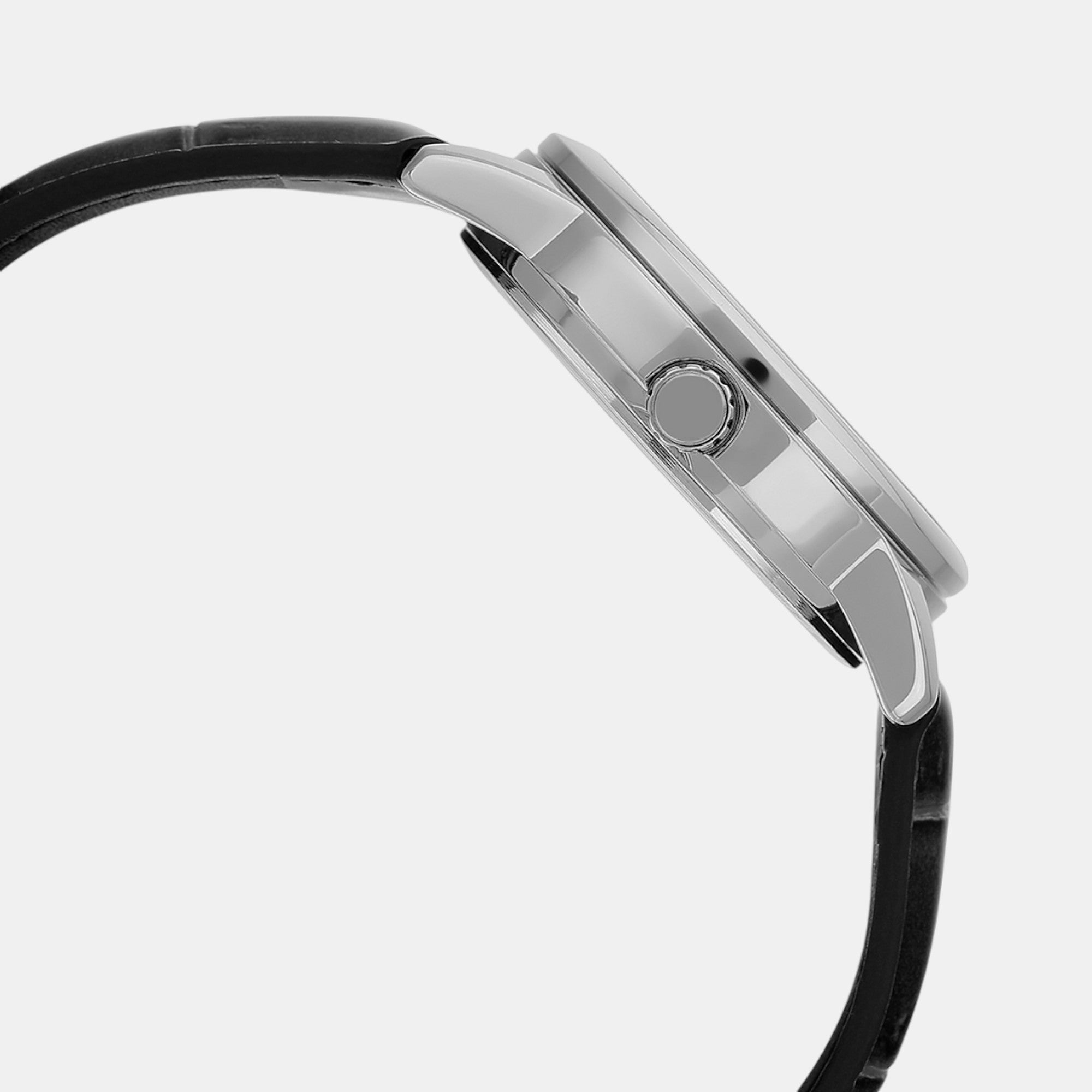 Enticer Men Quartz Black Dial Analog Leather Watch A2315