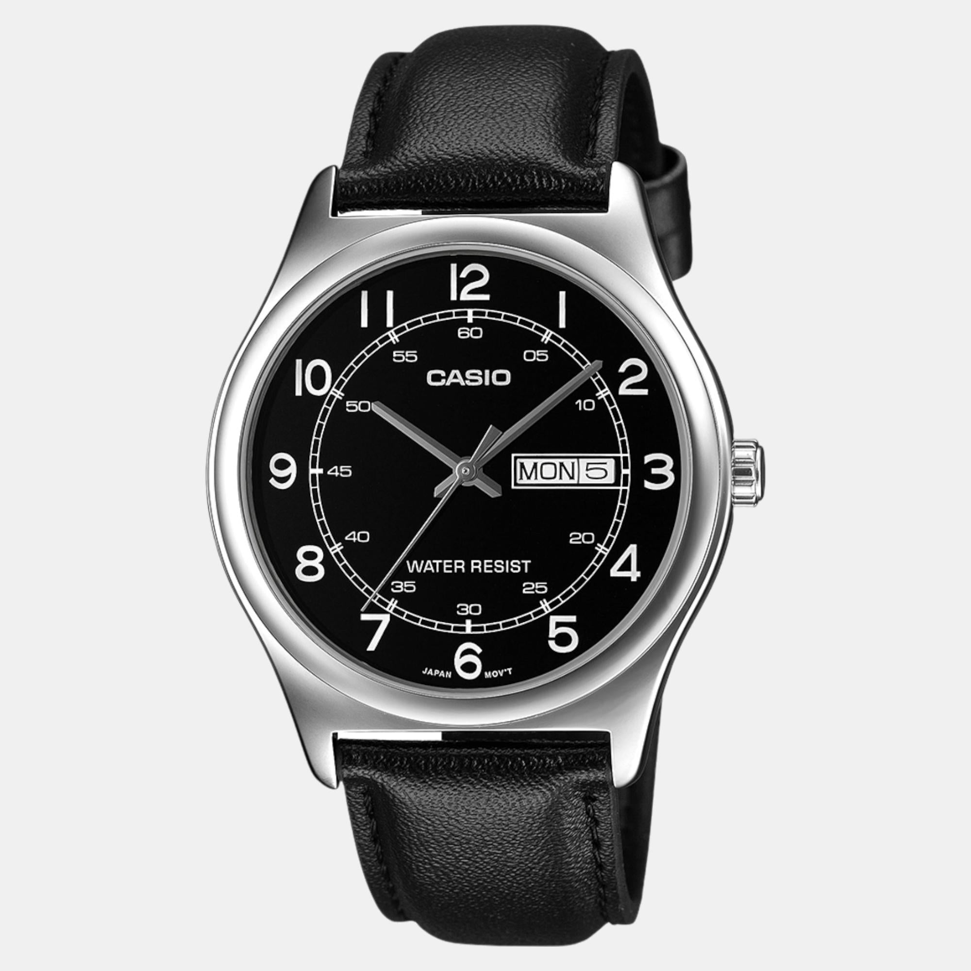 Enticer Men Quartz Black Dial Analog Leather Watch A2317