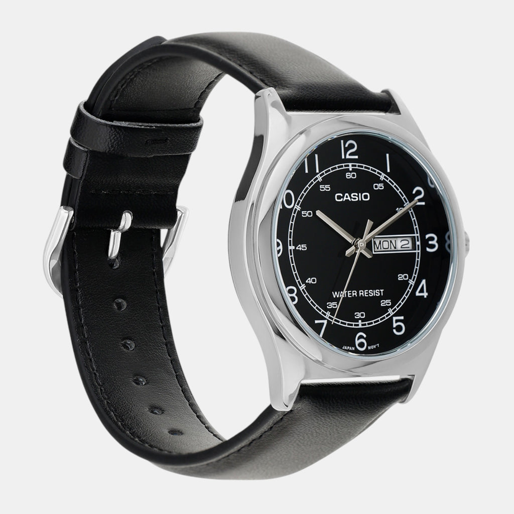 Enticer Men Quartz Black Dial Analog Leather Watch A2317