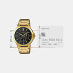 Enticer Men Quartz Black Dial Multi-Function Stainless Steel Watch MTP-V300G-1A A2318