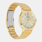 Enticer Men Quartz Gold Dial Multi-Function Stainless Steel Watch A2319