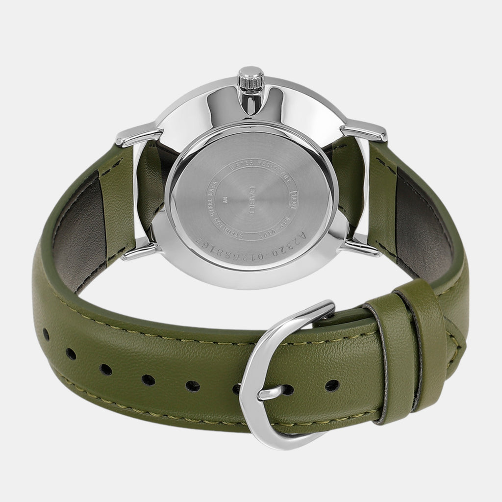 Enticer Men Quartz Beige Dial Analog Leather Watch A2320